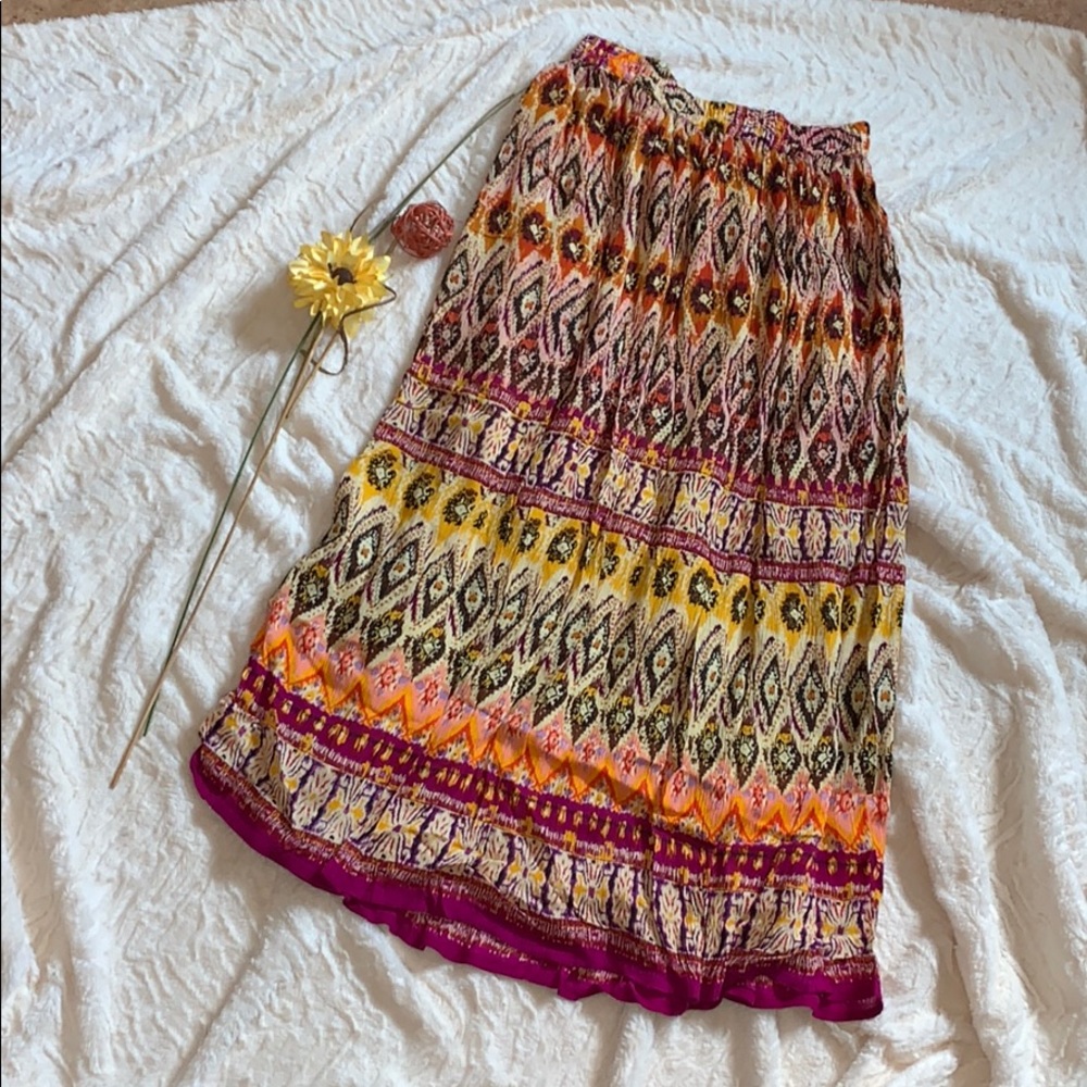 Colorful Bohemian Maxi Skirt